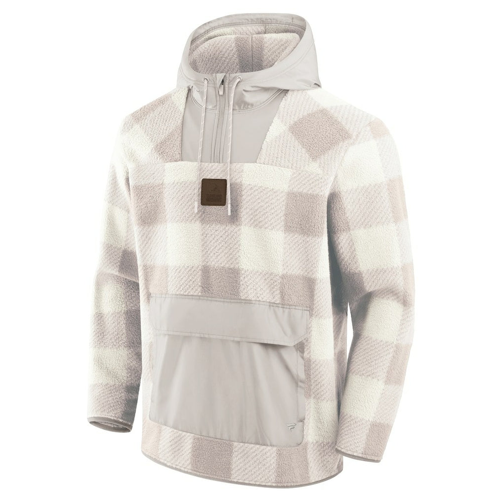 Cleveland Browns Elements Plaid Polar Fleece Quarter-Zip Hoodie Gray | Fanatics