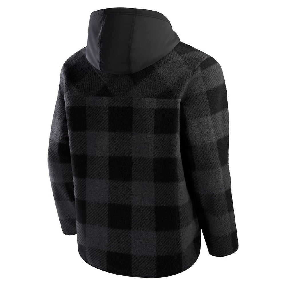 Miami Dolphins Elements Plaid Polar Fleece Quarter-Zip Hoodie Black | Fanatics