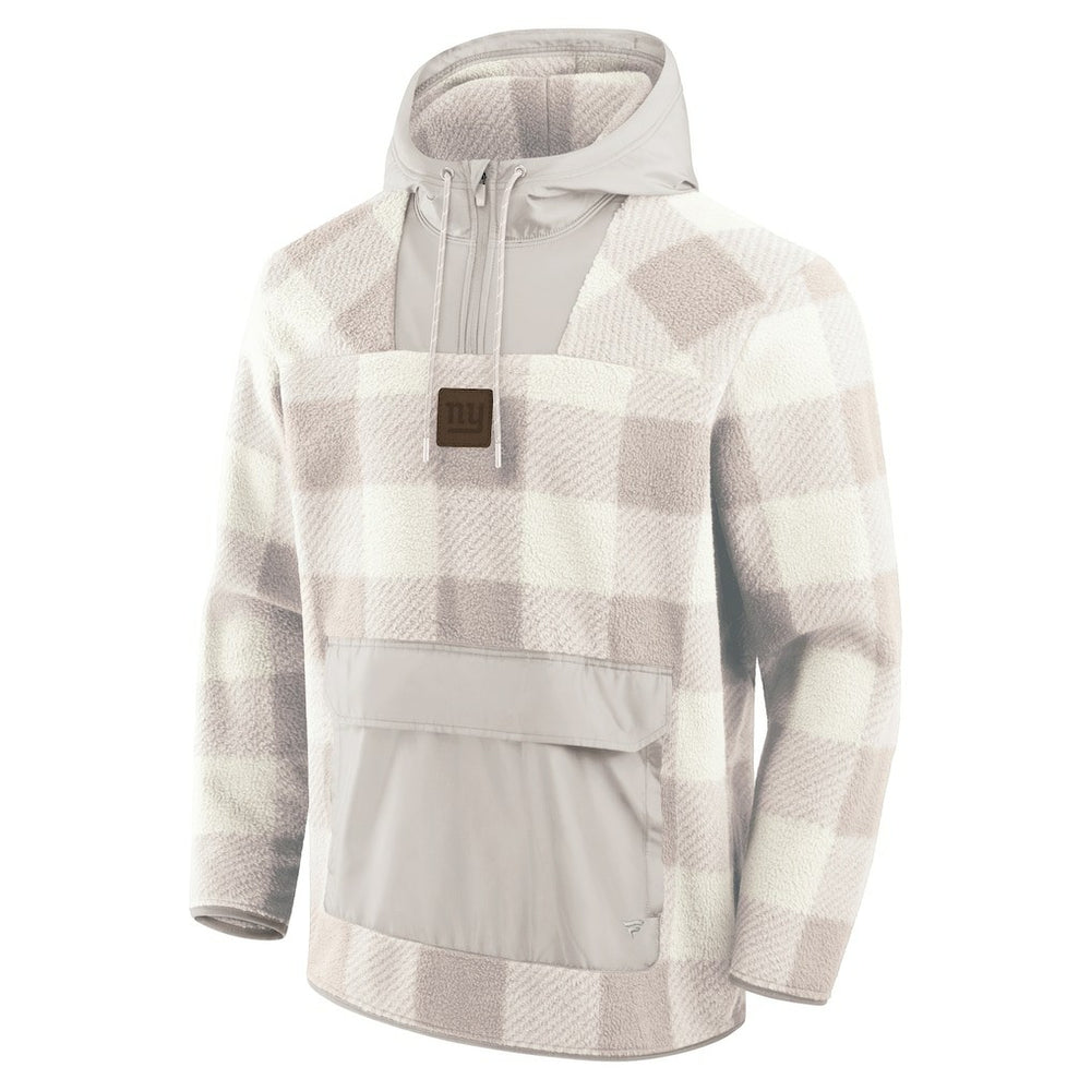 New York Giants Elements Plaid Polar Fleece Quarter-Zip Hoodie Gray | Fanatics
