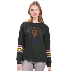 New York Mets G-III 4Her by Carl Banks Women's Allana Stripe Pullover Sweatshirt - MLB