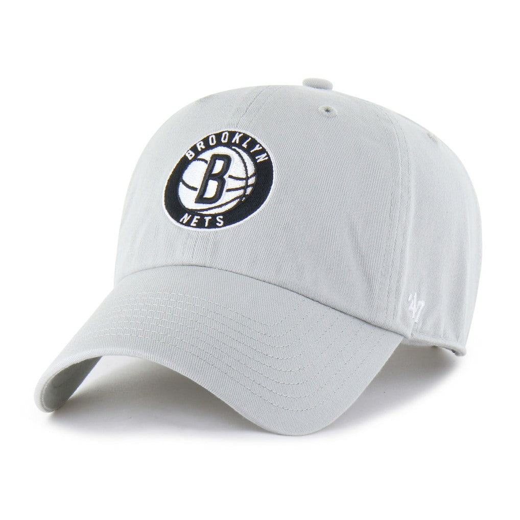 Brooklyn Nets '47 Core Logo Clean Up Adjustable Hat Gray - NBA