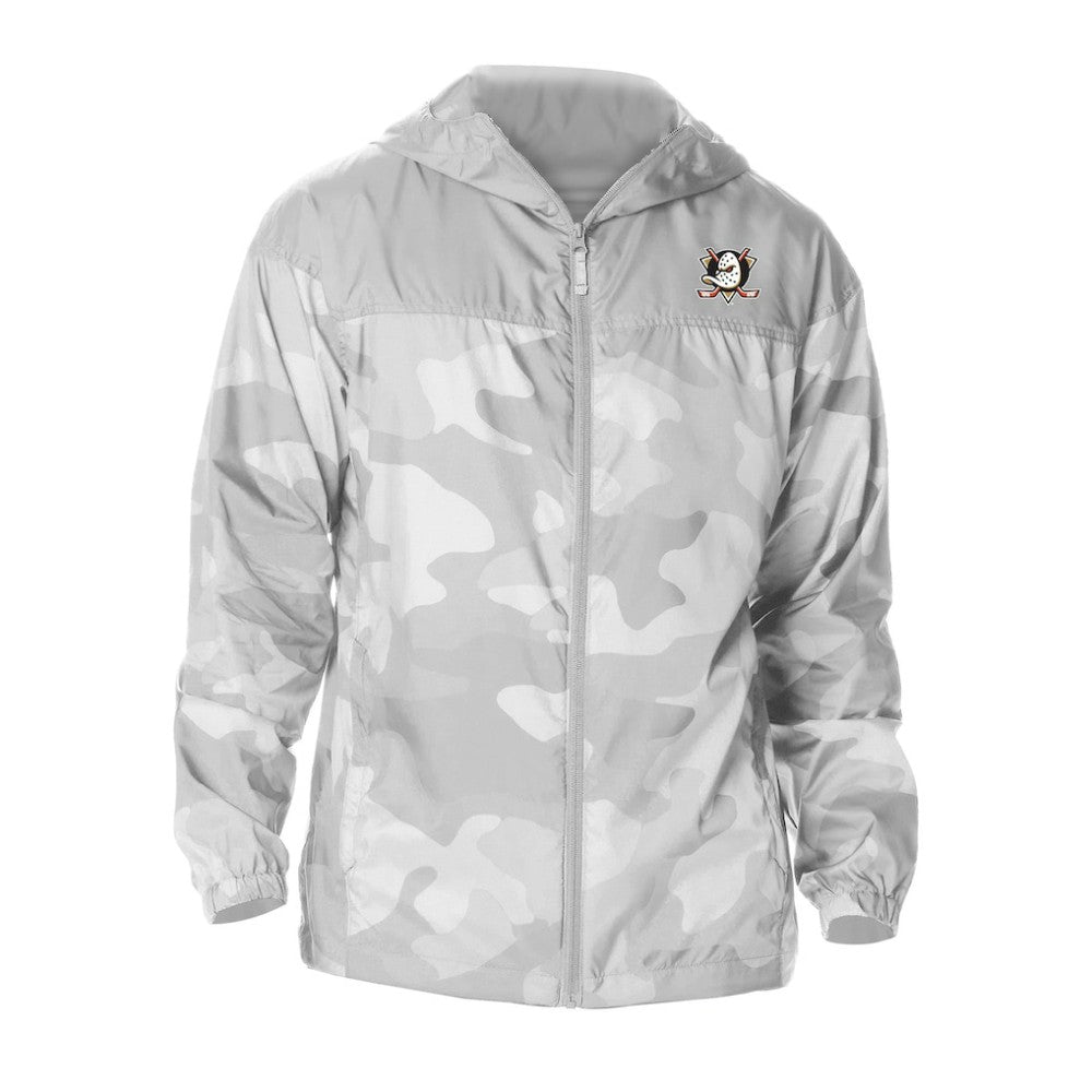 Anaheim Ducks Columbia Camo Flash Challenger Omni-Shade Full-Zip Hoodie Windbreaker - Gray - NHL