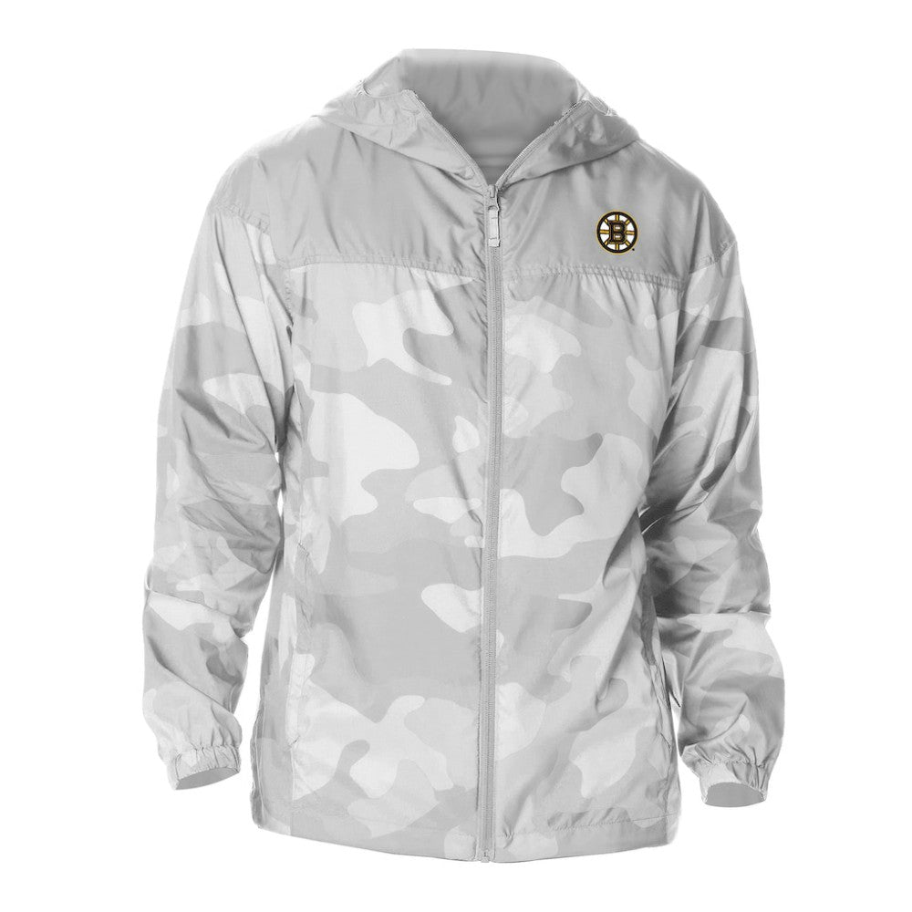 Boston Bruins Columbia Camo Flash Challenger Omni-Shade Full-Zip Hoodie Windbreaker - Gray - NHL