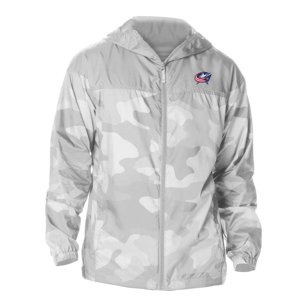 Columbus Blue Jackets Columbia Camo Flash Challenger Omni-Shade Full-Zip Hoodie Windbreaker - Gray - NHL