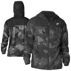 Dallas Stars Columbia Camo Flash Challenger Omni-Shade Full-Zip Hoodie Windbreaker - Black - NHL