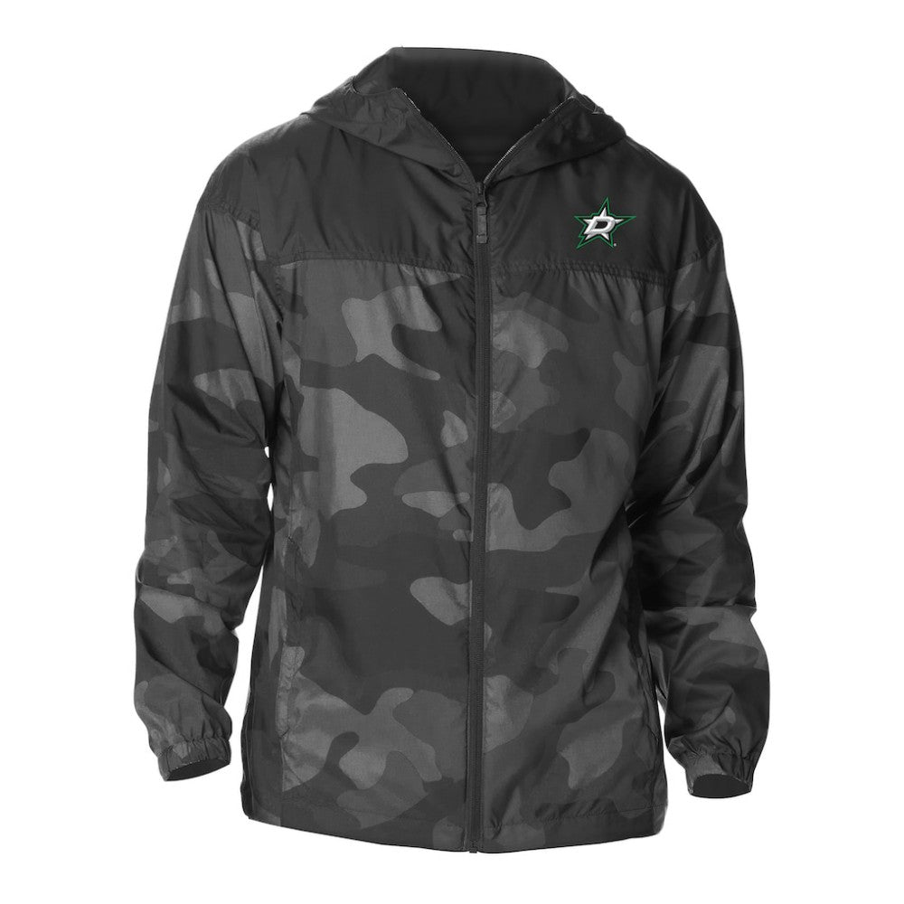 Dallas Stars Columbia Camo Flash Challenger Omni-Shade Full-Zip Hoodie Windbreaker - Black - NHL