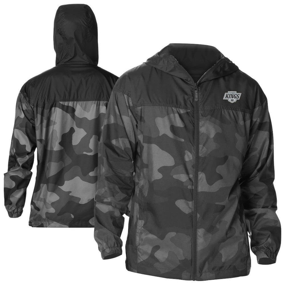 Los Angeles Kings Columbia Camo Flash Challenger Omni-Shade Full-Zip Hoodie Windbreaker - Black - NHL