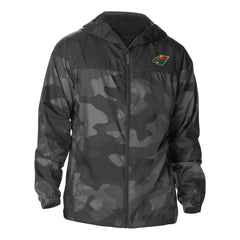 Minnesota Wild Columbia Camo Flash Challenger Omni-Shade Full-Zip Hoodie Windbreaker - Black - NHL