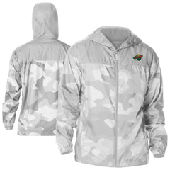 Minnesota Wild Columbia Camo Flash Challenger Omni-Shade Full-Zip Hoodie Windbreaker - Gray - NHL