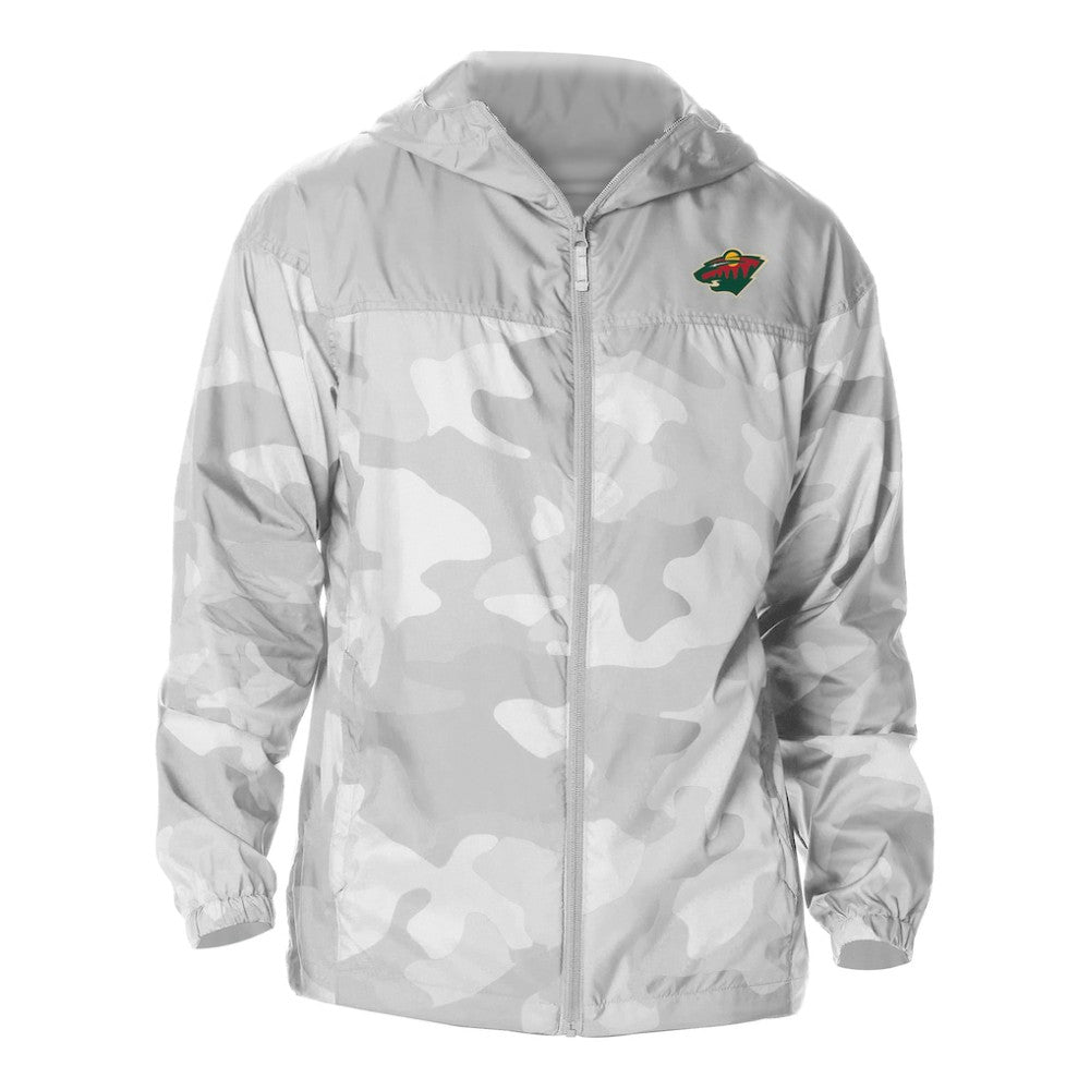 Minnesota Wild Columbia Camo Flash Challenger Omni-Shade Full-Zip Hoodie Windbreaker - Gray - NHL