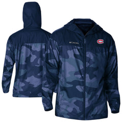 Montreal Canadiens Columbia Camo Flash Challenger Omni-Shade Full-Zip Hoodie Windbreaker - Navy - NHL