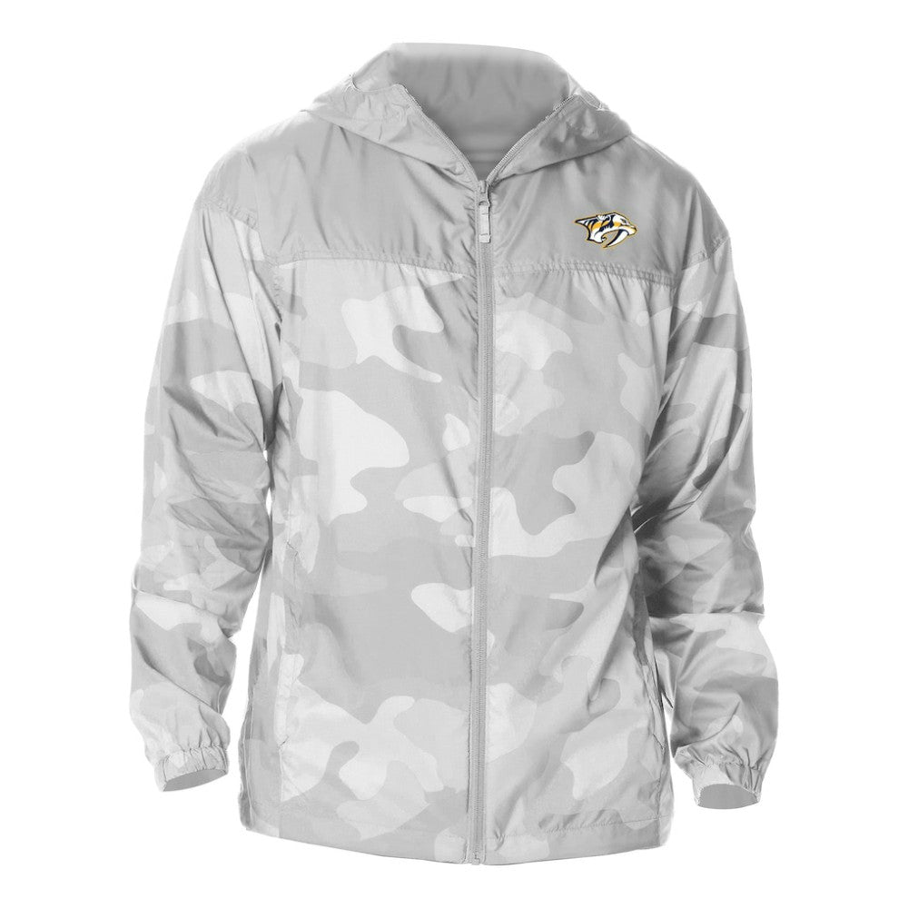 Nashville Predators Columbia Camo Flash Challenger Omni-Shade Full-Zip Hoodie Windbreaker - Gray - NHL