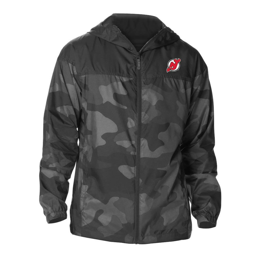 New Jersey Devils Columbia Camo Flash Challenger Omni-Shade Full-Zip Hoodie Windbreaker - Black - NHL