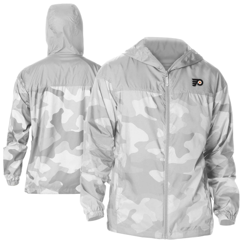 Philadelphia Flyers Columbia Camo Flash Challenger Omni-Shade Full-Zip Hoodie Windbreaker - Gray - NHL