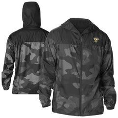 Pittsburgh Penguins Columbia Camo Flash Challenger Omni-Shade Full-Zip Hoodie Windbreaker - Black - NHL