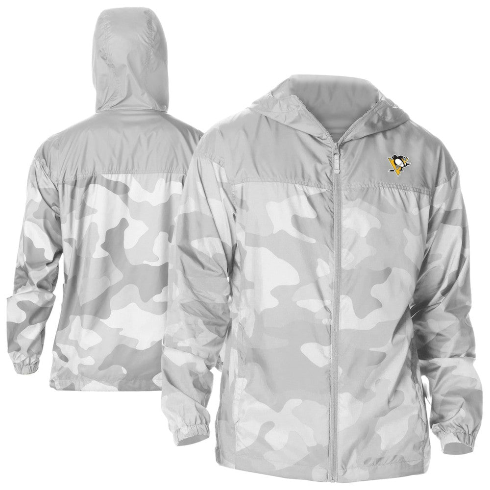 Pittsburgh Penguins Columbia Camo Flash Challenger Omni-Shade Full-Zip Hoodie Windbreaker - Gray - NHL