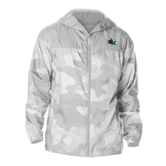 San Jose Sharks Columbia Camo Flash Challenger Omni-Shade Full-Zip Hoodie Windbreaker - Gray - NHL