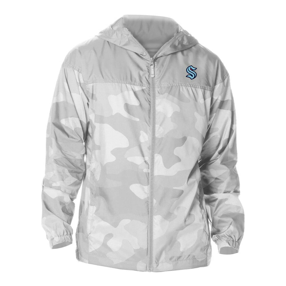 Seattle Kraken Columbia Camo Flash Challenger Omni-Shade Full-Zip Hoodie Windbreaker - Gray - NHL