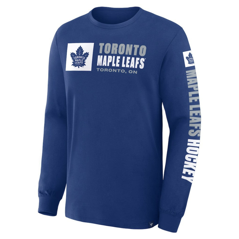 Toronto Maple Leafs Fanatics Goal Crease Legacy Long Sleeve T-Shirt - Blue - NHL