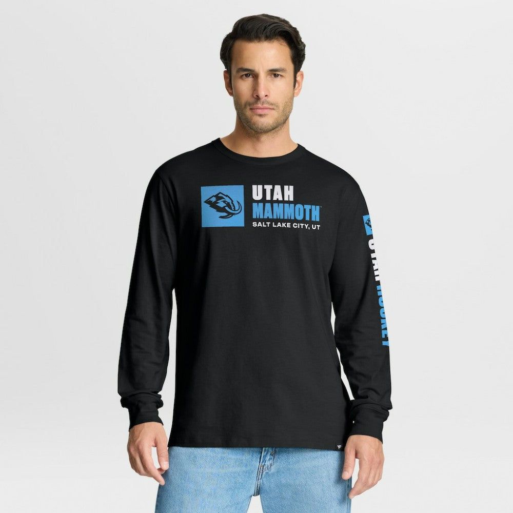 Utah Mammoth Fanatics Goal Crease Legacy Long Sleeve T-Shirt - Black - NHL