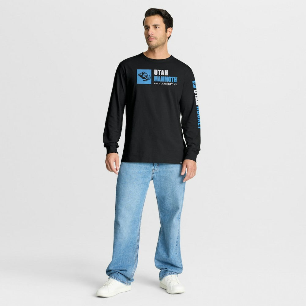 Utah Mammoth Fanatics Goal Crease Legacy Long Sleeve T-Shirt - Black - NHL