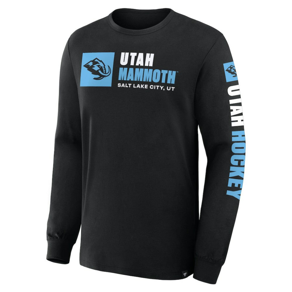 Utah Mammoth Fanatics Goal Crease Legacy Long Sleeve T-Shirt - Black - NHL