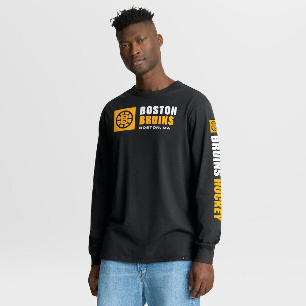 Boston Bruins Fanatics Goal Crease Legacy Long Sleeve T-Shirt - Black - NHL