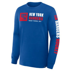 New York Rangers Fanatics Goal Crease Legacy Long Sleeve T-Shirt - Blue - NHL