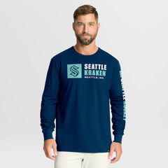 Seattle Kraken Fanatics Goal Crease Legacy Long Sleeve T-Shirt - Navy - NHL