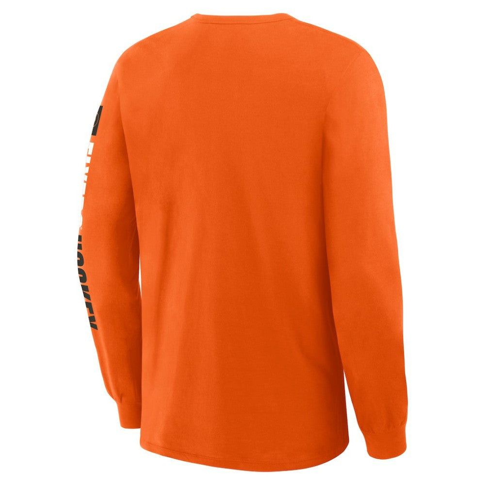 Philadelphia Flyers Fanatics Goal Crease Legacy Long Sleeve T-Shirt - Orange - NHL