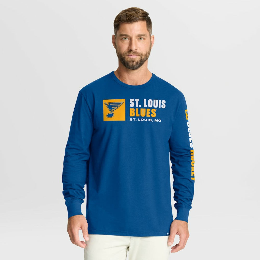 St. Louis Blues Fanatics Goal Crease Legacy Long Sleeve T-Shirt - Blue - NHL