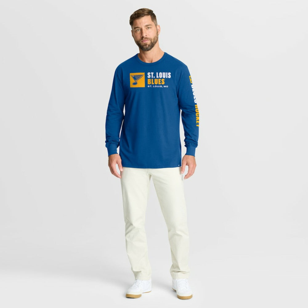 St. Louis Blues Fanatics Goal Crease Legacy Long Sleeve T-Shirt - Blue - NHL