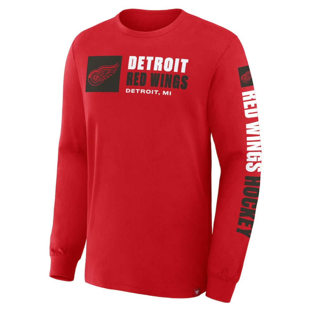 Detroit Red Wings Fanatics Goal Crease Legacy Long Sleeve T-Shirt - Red - NHL