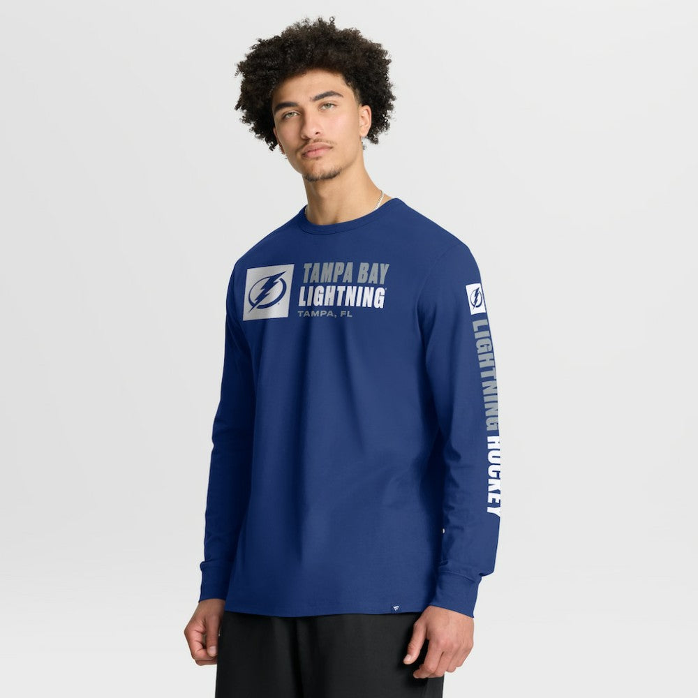 Tampa Bay Lightning Fanatics Goal Crease Legacy Long Sleeve T-Shirt - Blue - NHL