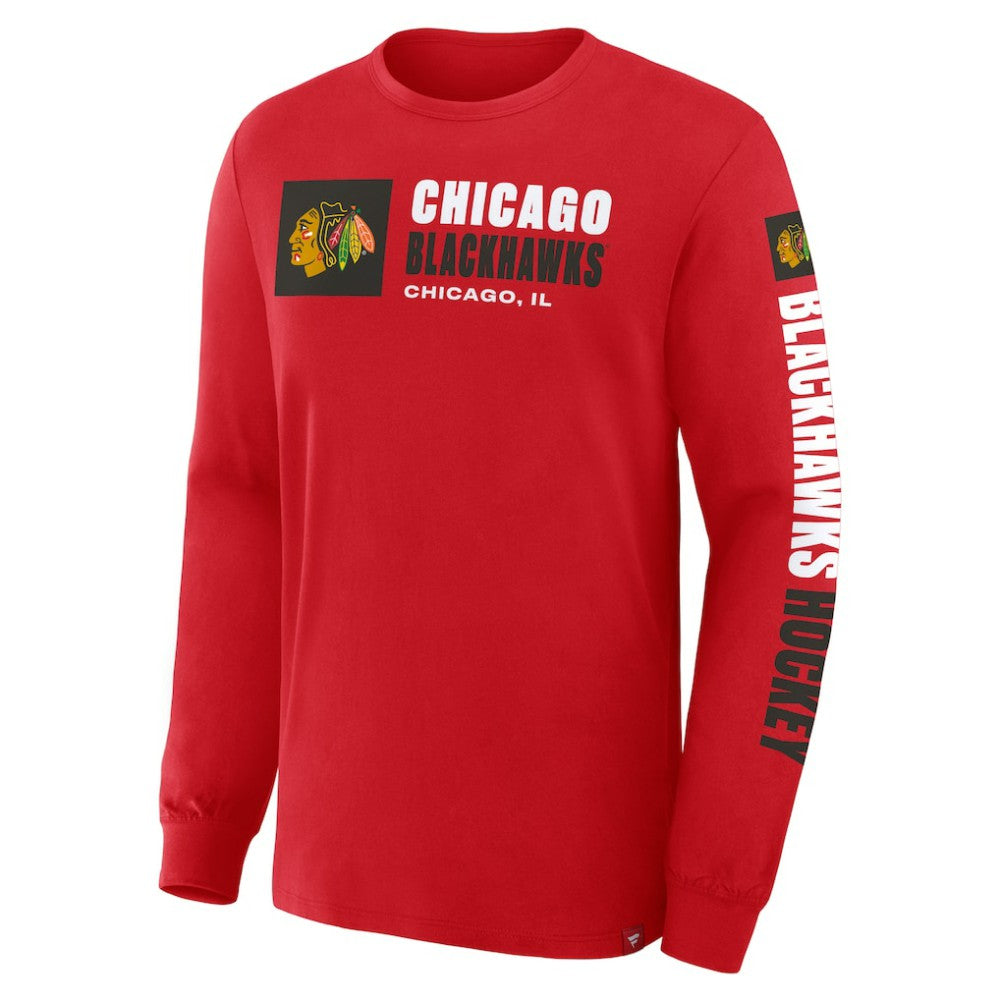 Chicago Blackhawks Fanatics Goal Crease Legacy Long Sleeve T-Shirt - Red - NHL