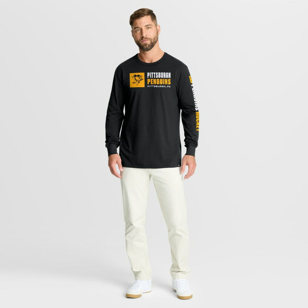 Pittsburgh Penguins Fanatics Goal Crease Legacy Long Sleeve T-Shirt - Black - NHL