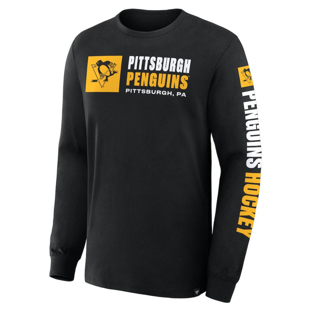 Pittsburgh Penguins Fanatics Goal Crease Legacy Long Sleeve T-Shirt - Black - NHL