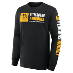 Pittsburgh Penguins Fanatics Goal Crease Legacy Long Sleeve T-Shirt - Black - NHL