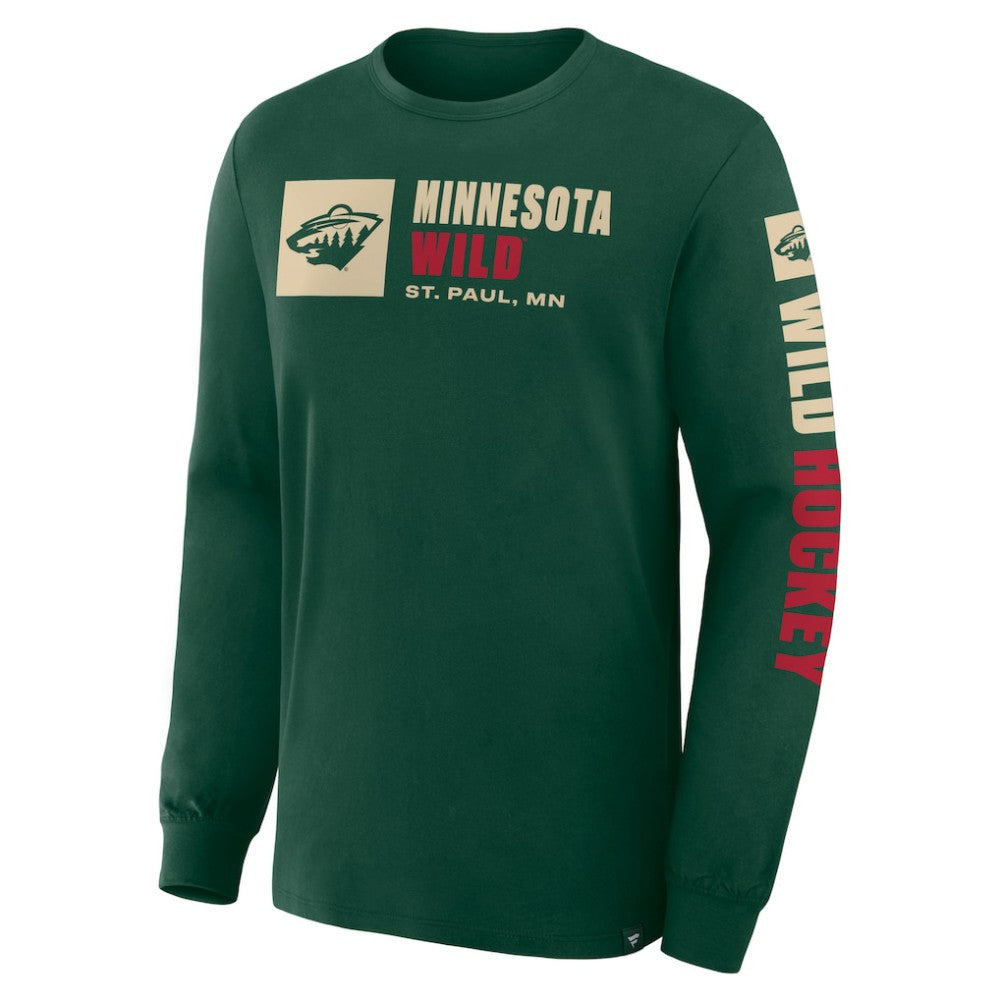 Minnesota Wild Fanatics Goal Crease Legacy Long Sleeve T-Shirt - Green - NHL