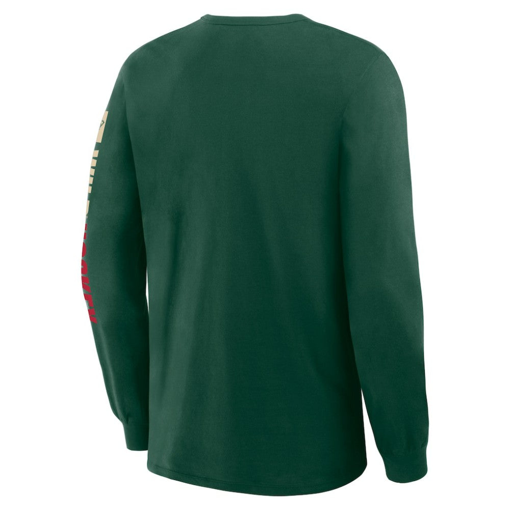 Minnesota Wild Fanatics Goal Crease Legacy Long Sleeve T-Shirt - Green - NHL