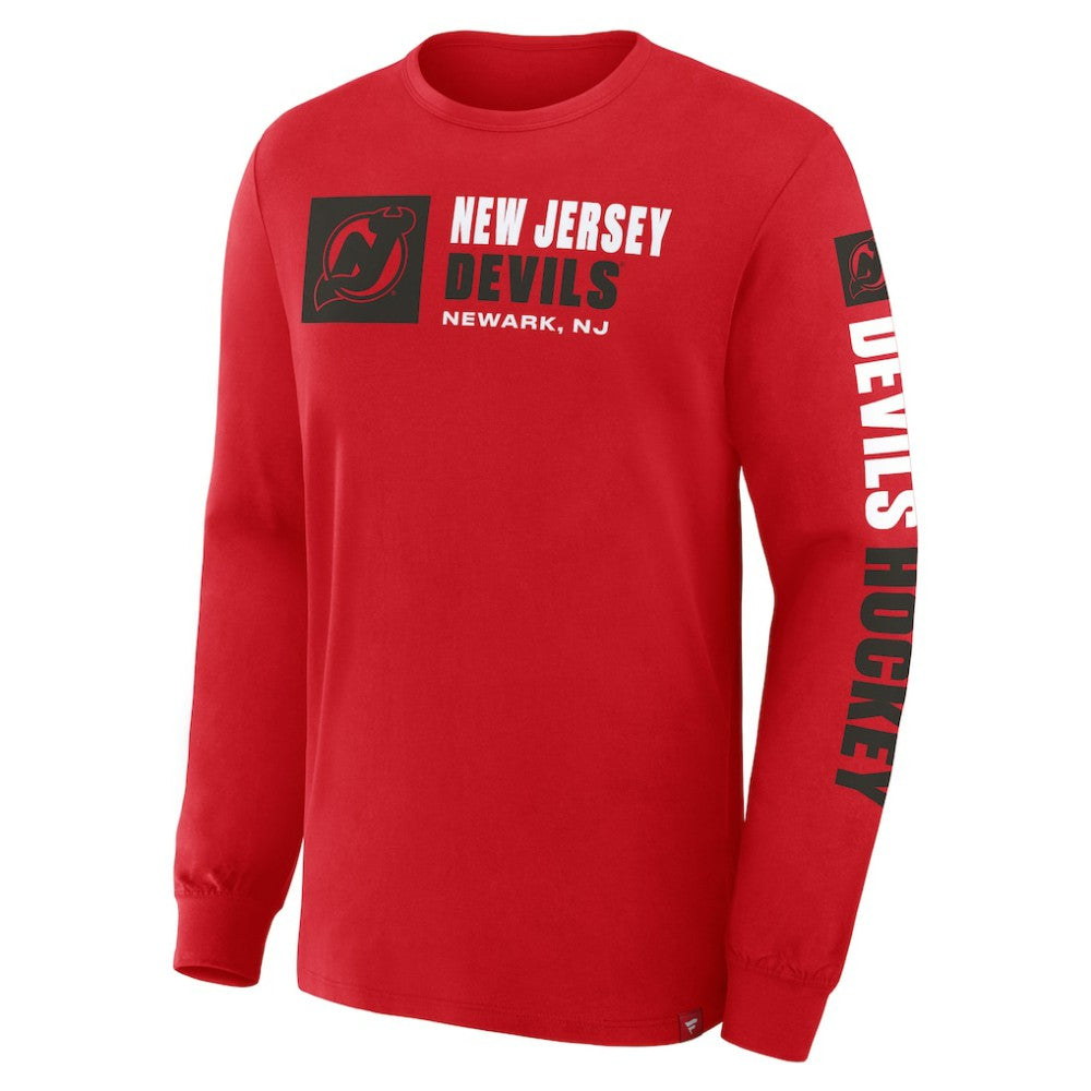 New Jersey Devils Fanatics Goal Crease Legacy Long Sleeve T-Shirt - Red - NHL