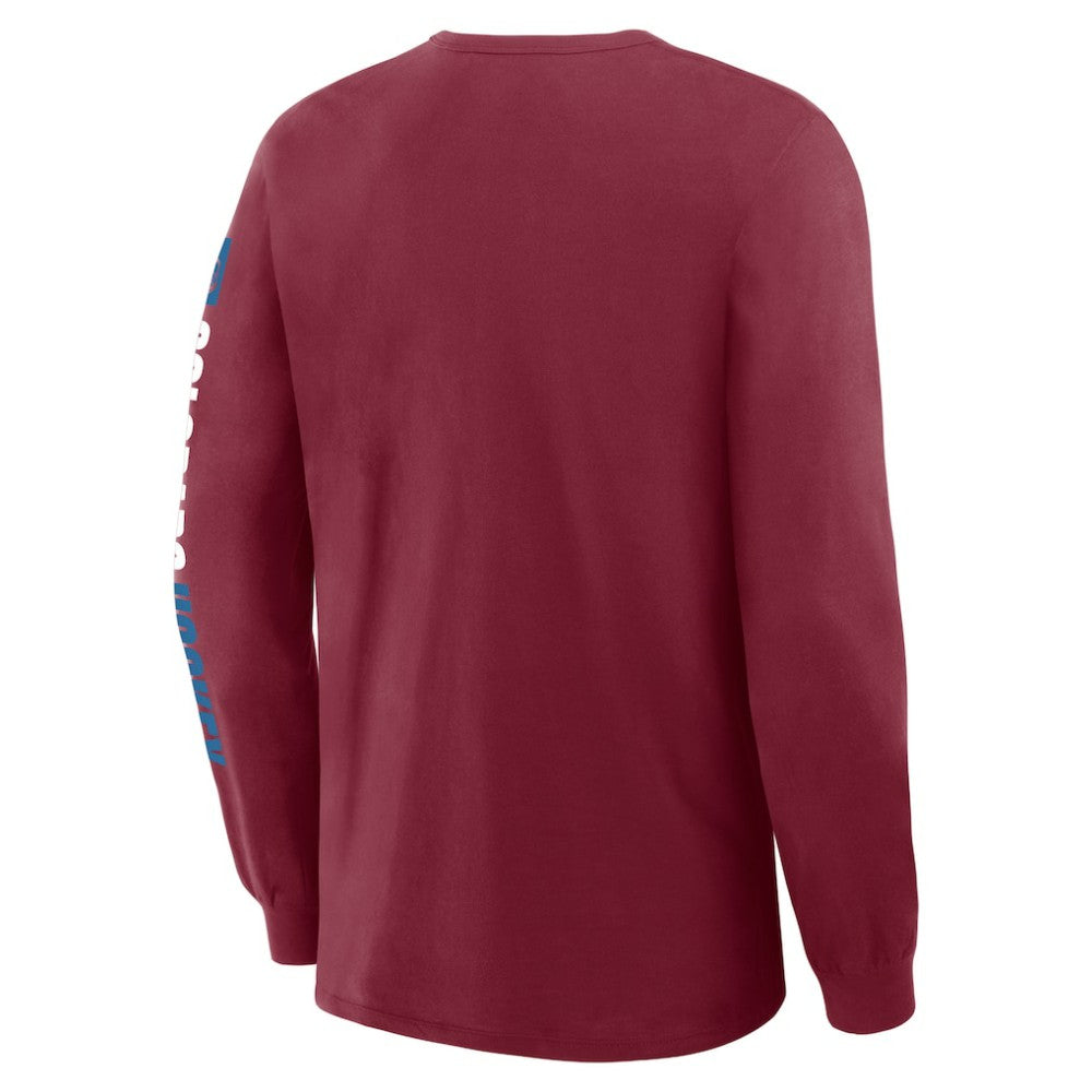 Colorado Avalanche Fanatics Goal Crease Legacy Long Sleeve T-Shirt - Burgundy - NHL