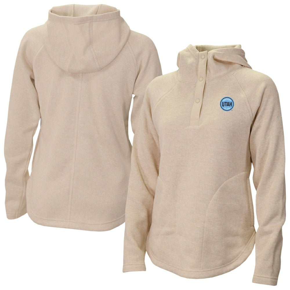 Utah Mammoth Columbia Women's Sweater Weather Quarter-Snap Hoodie - Cream - NHL