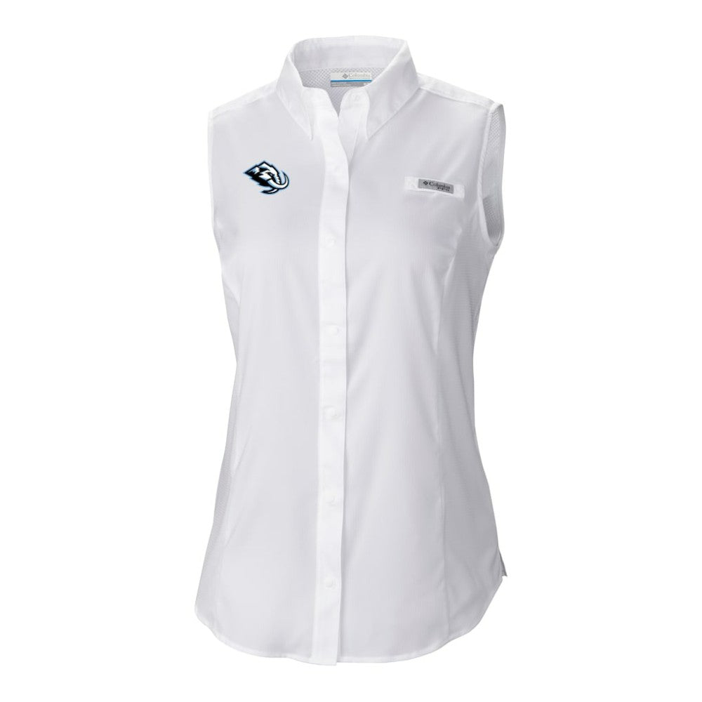 Utah Mammoth Columbia Women's Tamiami Omni-Shade Sleeveless Button-Up Shirt - White - NHL