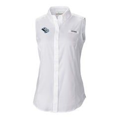 Utah Mammoth Columbia Women's Tamiami Omni-Shade Sleeveless Button-Up Shirt - White - NHL