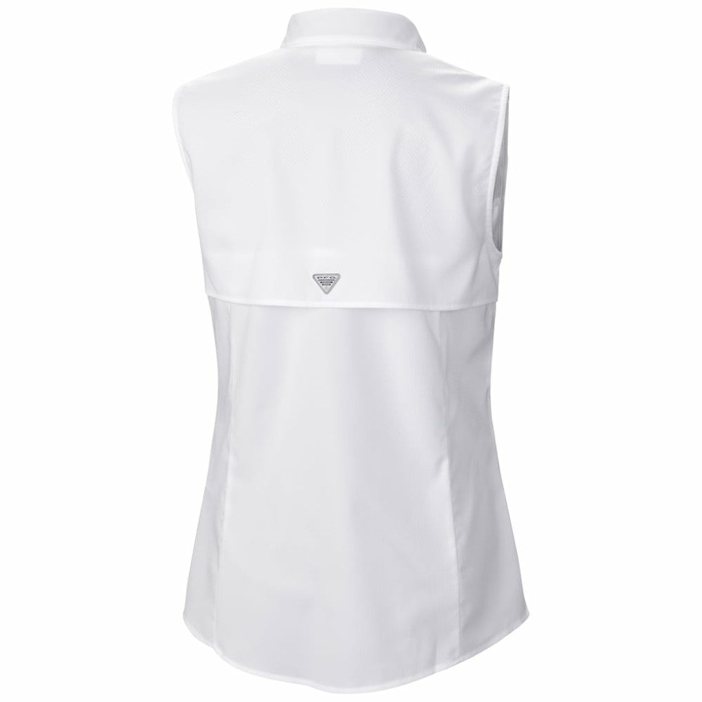 Utah Mammoth Columbia Women's Tamiami Omni-Shade Sleeveless Button-Up Shirt - White - NHL