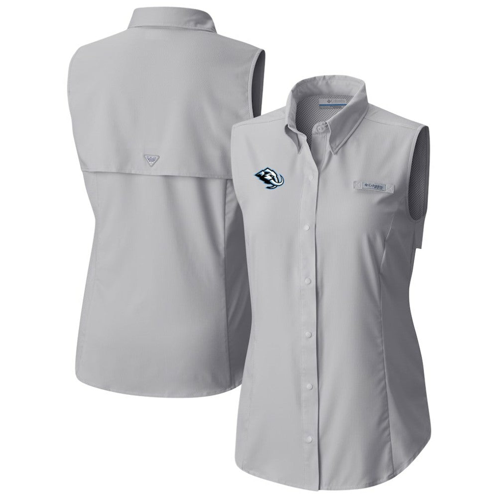 Utah Mammoth Columbia Women's Tamiami Omni-Shade Sleeveless Button-Up Shirt - Gray - NHL