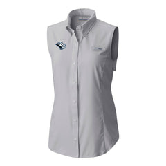 Utah Mammoth Columbia Women's Tamiami Omni-Shade Sleeveless Button-Up Shirt - Gray - NHL
