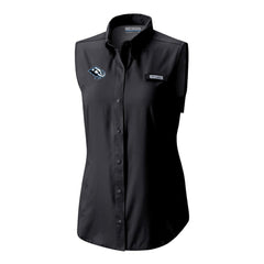 Utah Mammoth Columbia Women's Tamiami Omni-Shade Sleeveless Button-Up Shirt - Black - NHL