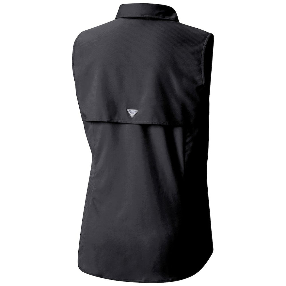 Utah Mammoth Columbia Women's Tamiami Omni-Shade Sleeveless Button-Up Shirt - Black - NHL